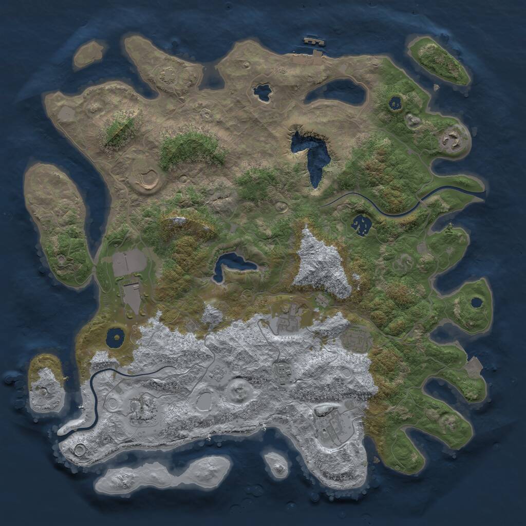 Rust Map: Procedural Map, Size: 4000, Seed: 411904, 13 Monuments