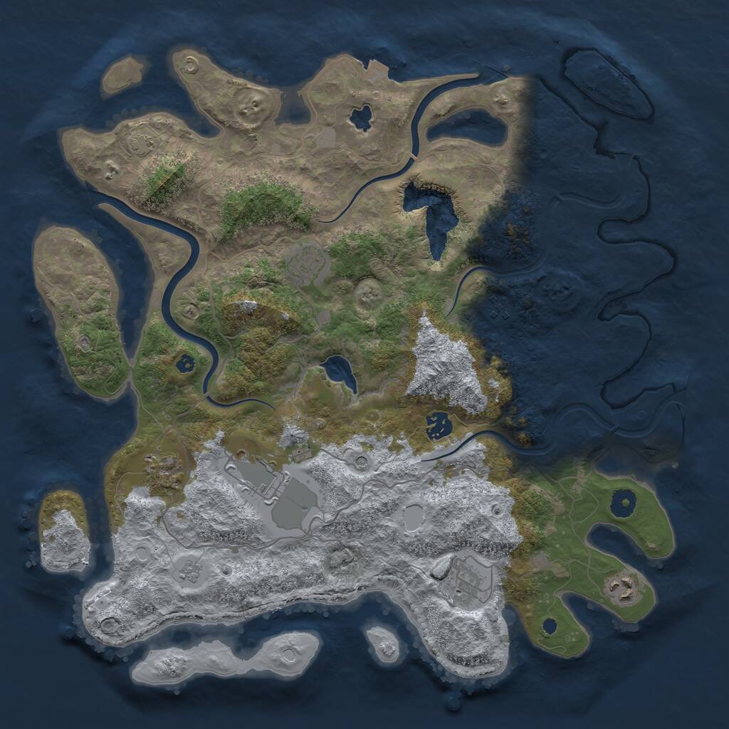 Rust Map: Procedural Map, Size: 4000, Seed: 411904, 11 Monuments