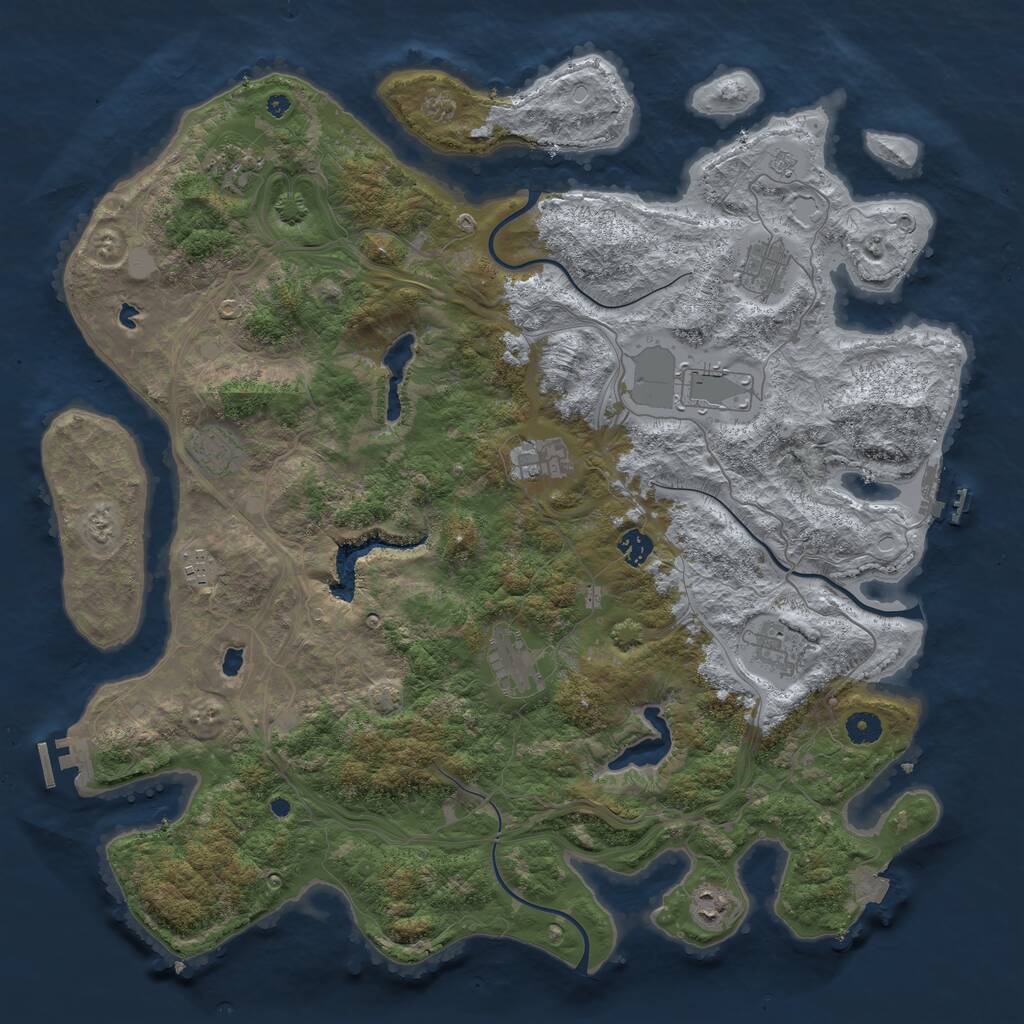 Rust Map: Procedural Map, Size: 4500, Seed: 632948700, 15 Monuments