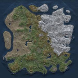 Thumbnail Rust Map: Procedural Map, Size: 4500, Seed: 632948700, 15 Monuments