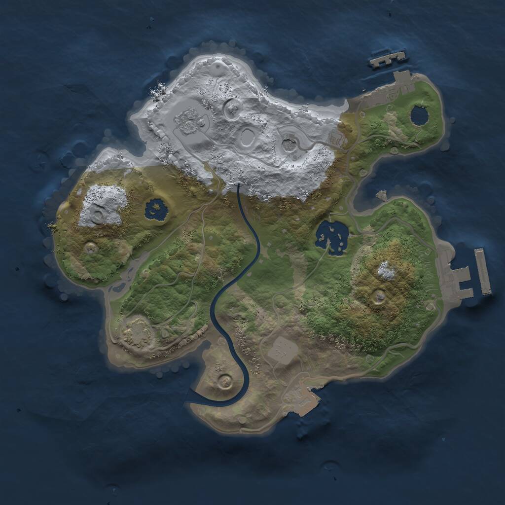 Rust Map: Procedural Map, Size: 2200, Seed: 2315, 7 Monuments