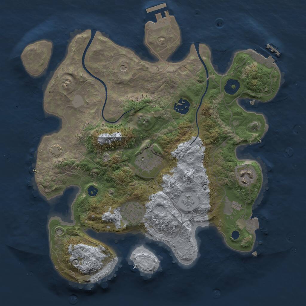 Rust Map: Procedural Map, Size: 3000, Seed: 1798538178, 10 Monuments