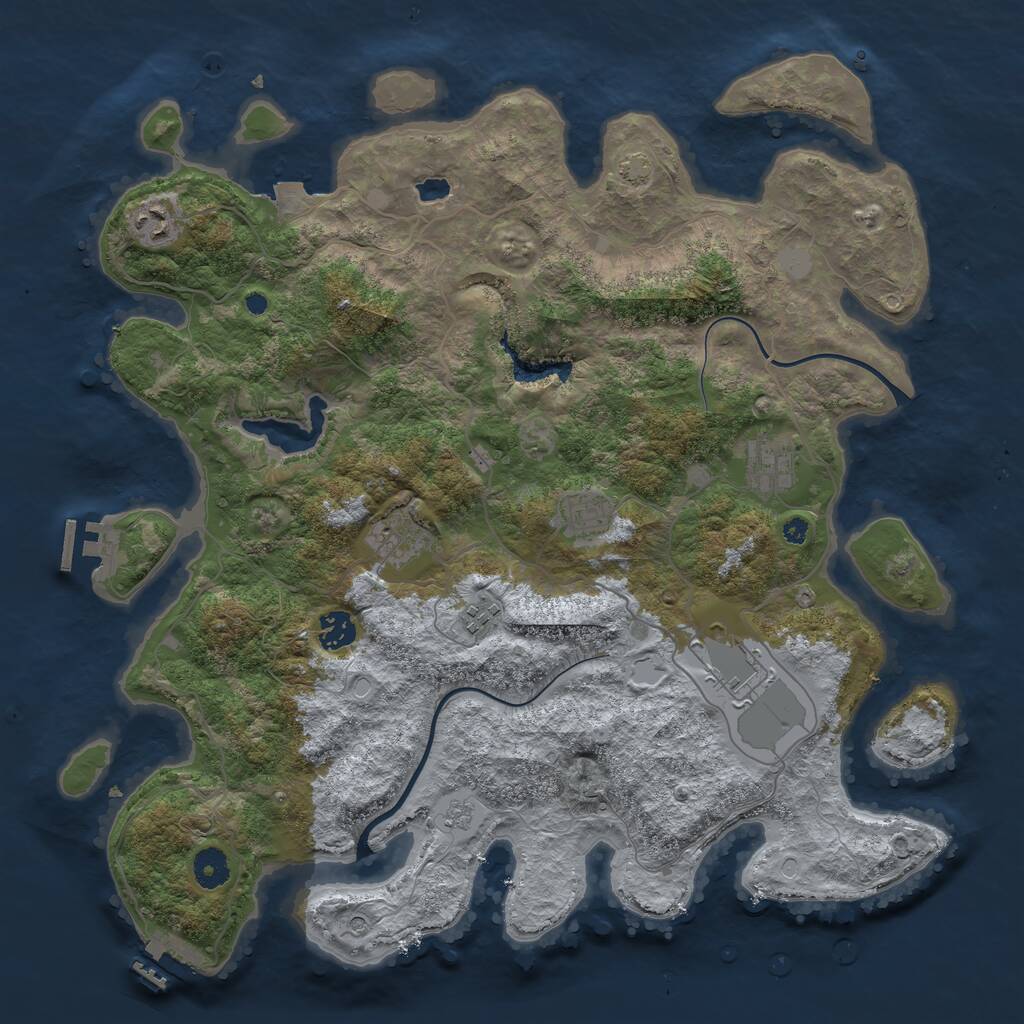 Rust Map: Procedural Map, Size: 4000, Seed: 37509315, 13 Monuments