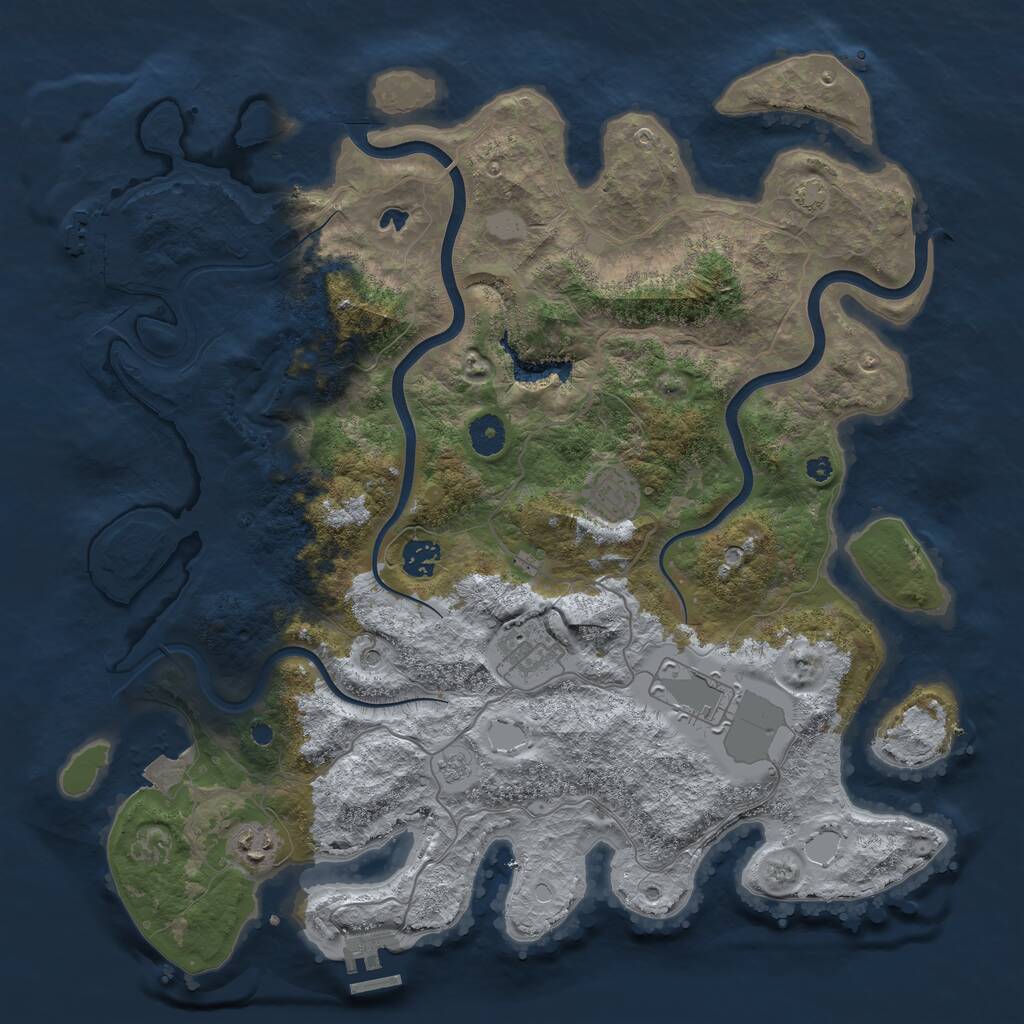 Rust Map: Procedural Map, Size: 4000, Seed: 37509315, 11 Monuments