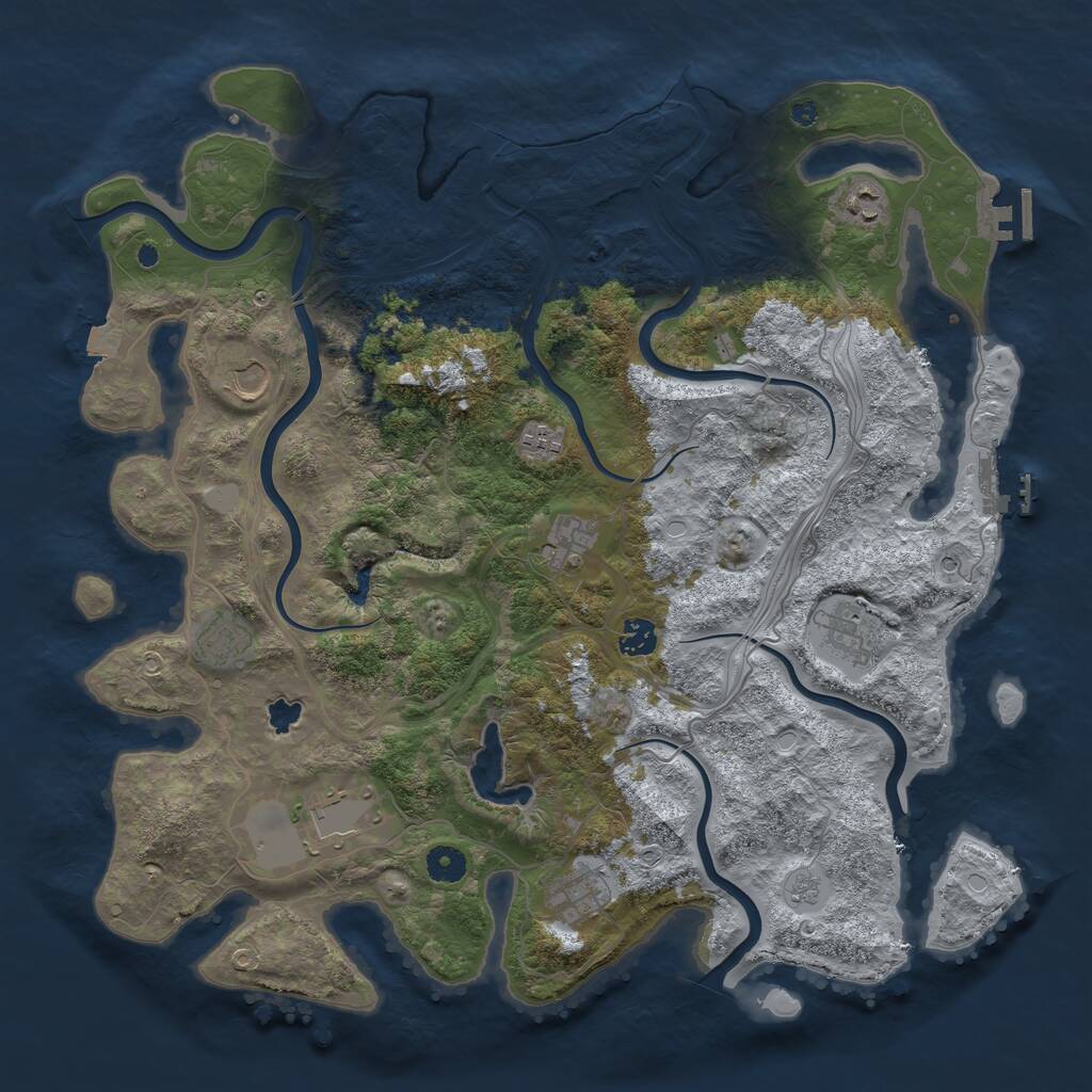 Rust Map: Procedural Map, Size: 4250, Seed: 633904151, 15 Monuments