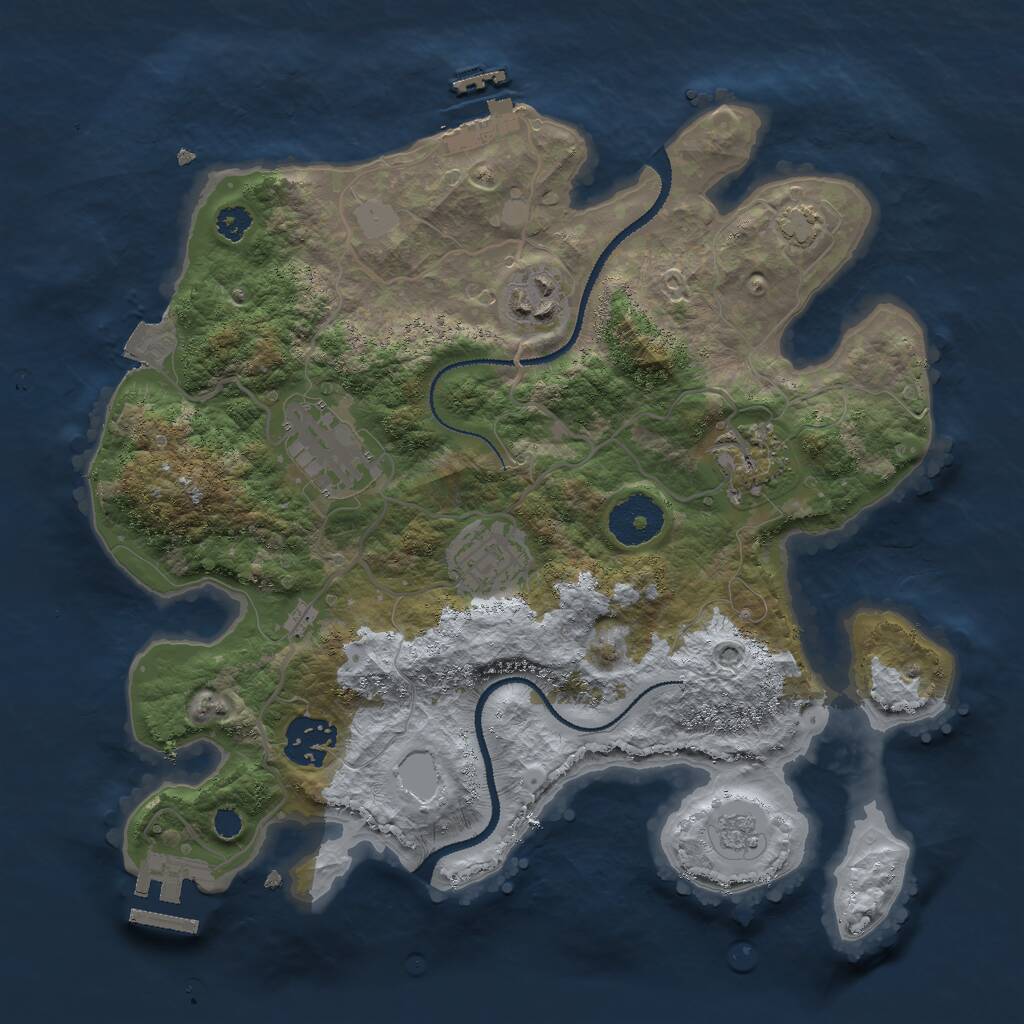 Rust Map: Procedural Map, Size: 3000, Seed: 152140432, 10 Monuments