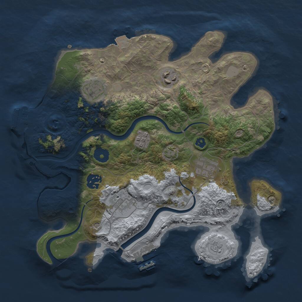 Rust Map: Procedural Map, Size: 3000, Seed: 152140432, 12 Monuments