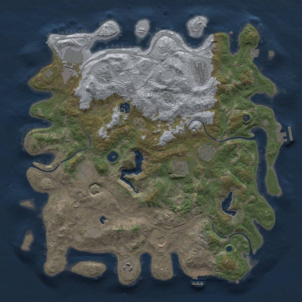 Rust Map: Procedural Map, Size: 4250, Seed: 91756954, 16 Monuments