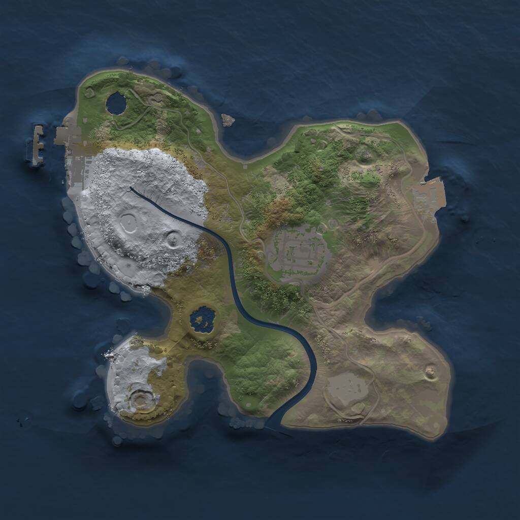 Rust Map: Procedural Map, Size: 2000, Seed: 602225143, 3 Monuments