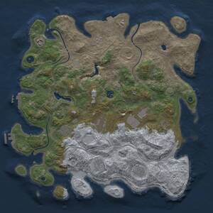 Thumbnail Rust Map: Procedural Map, Size: 4300, Seed: 23704502, 16 Monuments