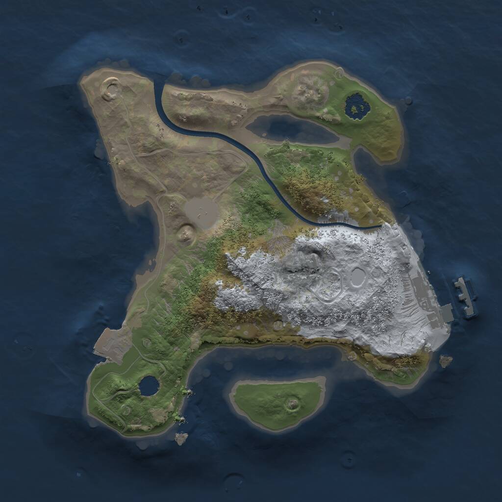 Rust Map: Procedural Map, Size: 2000, Seed: 95257401, 2 Monuments