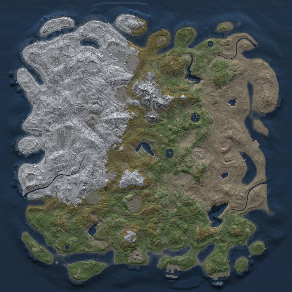 Rust Map: Procedural Map, Size: 5000, Seed: 1899686096, 17 Monuments