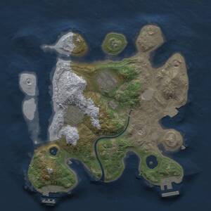 Thumbnail Rust Map: Procedural Map, Size: 2500, Seed: 596872167, 6 Monuments