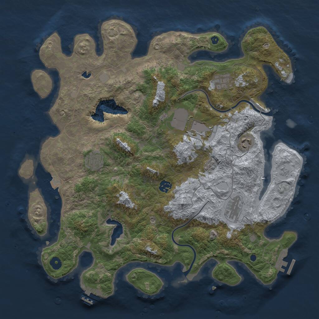 Rust Map: Procedural Map, Size: 4000, Seed: 56433367, 13 Monuments