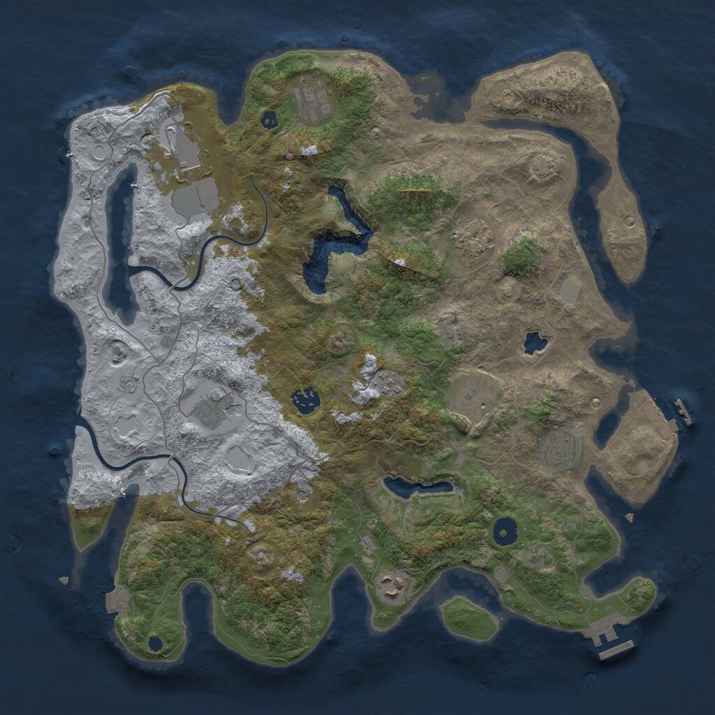 Rust Map: Procedural Map, Size: 4000, Seed: 20578644, 15 Monuments