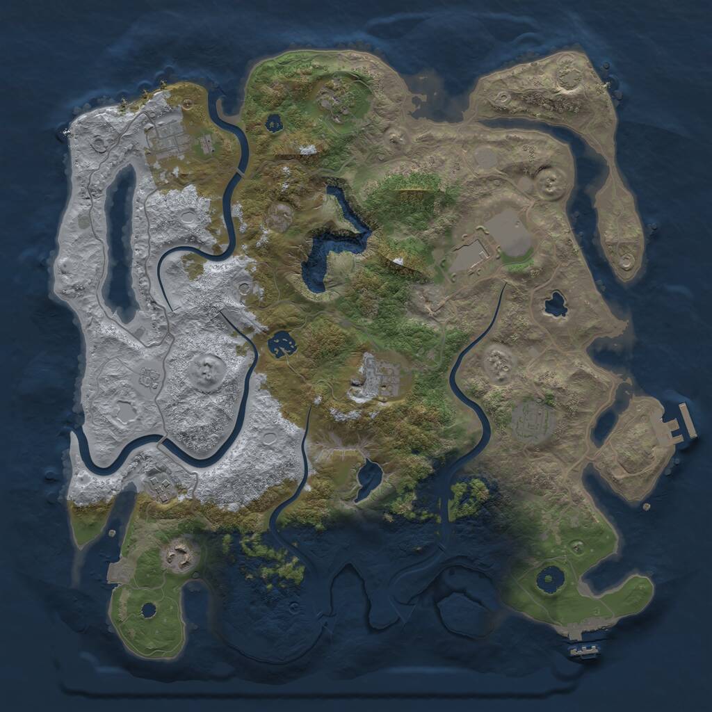 Rust Map: Procedural Map, Size: 4000, Seed: 20578644, 14 Monuments