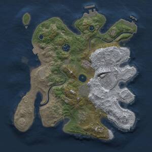 Thumbnail Rust Map: Procedural Map, Size: 3000, Seed: 1895406943, 10 Monuments