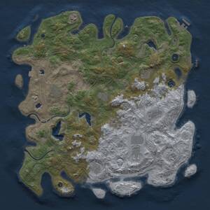 Thumbnail Rust Map: Procedural Map, Size: 4500, Seed: 1125295352, 16 Monuments