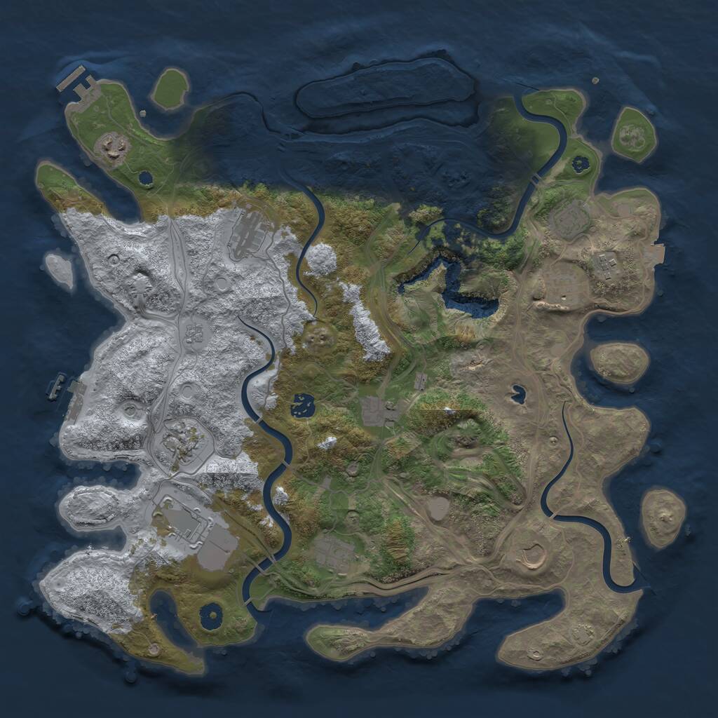 Rust Map: Procedural Map, Size: 4250, Seed: 1866431911, 17 Monuments
