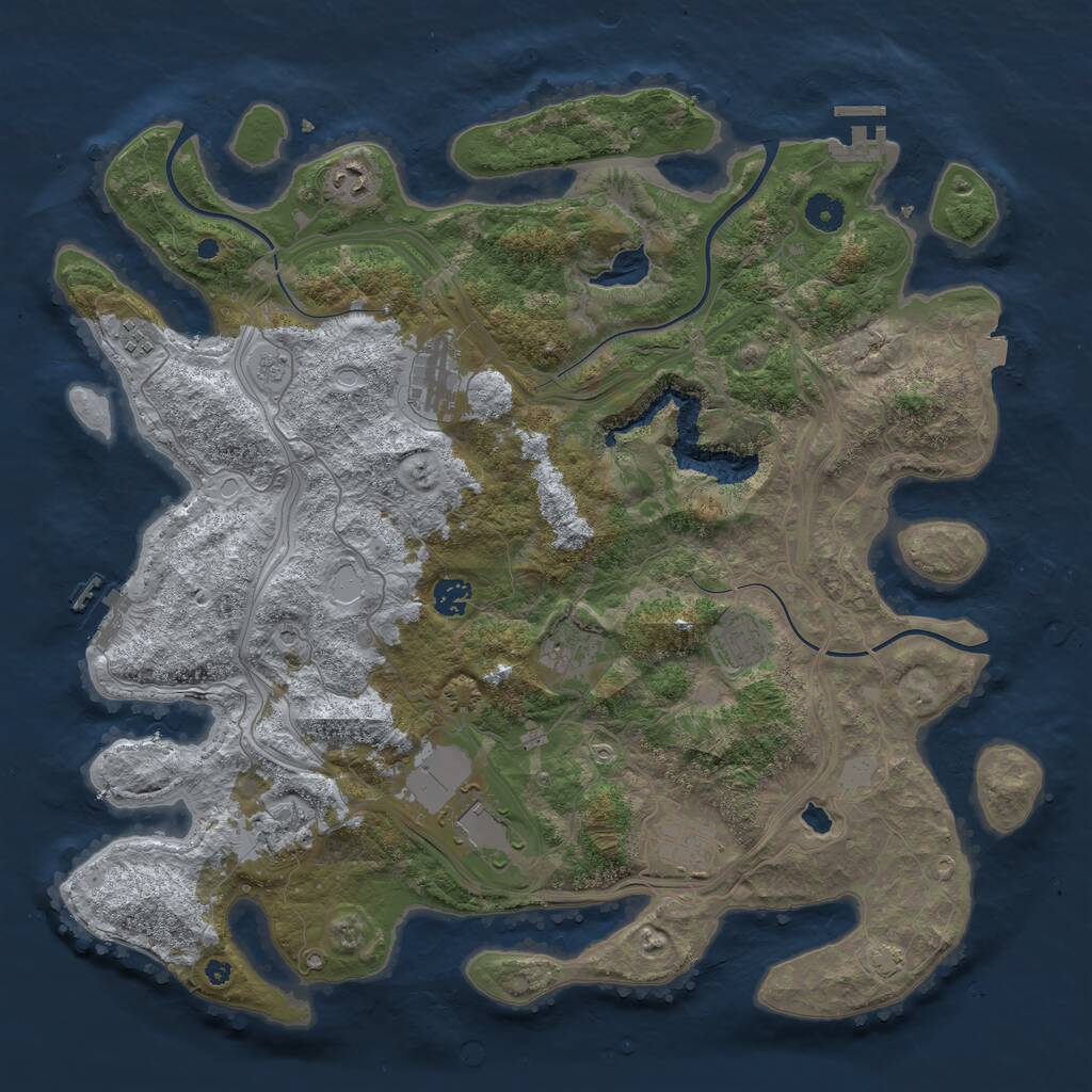 Rust Map: Procedural Map, Size: 4250, Seed: 1866431911, 15 Monuments