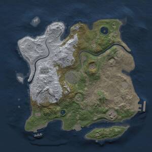 Thumbnail Rust Map: Procedural Map, Size: 3000, Seed: 11993, 10 Monuments