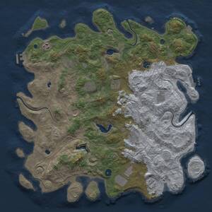 Thumbnail Rust Map: Procedural Map, Size: 4500, Seed: 1061606902, 17 Monuments