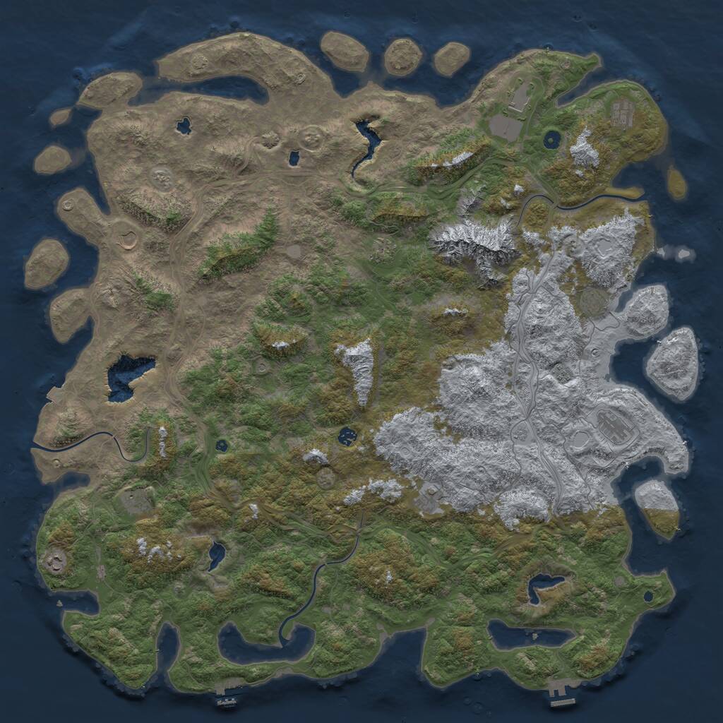 Rust Map: Procedural Map, Size: 6000, Seed: 55007386, 17 Monuments