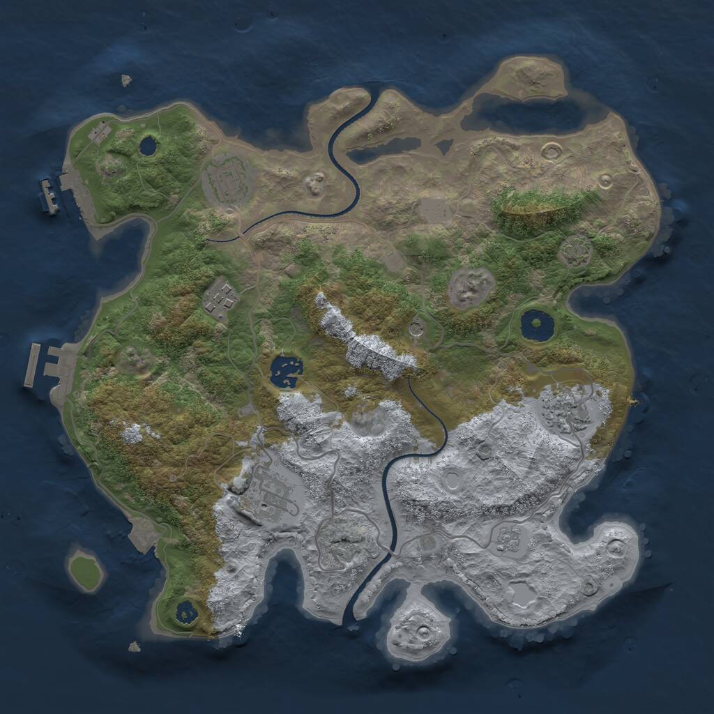 Rust Map: Procedural Map, Size: 3249, Seed: 50000, 11 Monuments