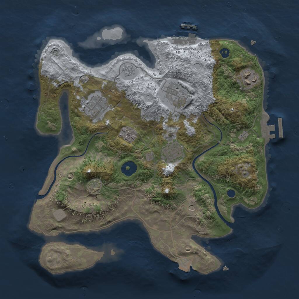 Rust Map: Procedural Map, Size: 3000, Seed: 315156269, 11 Monuments