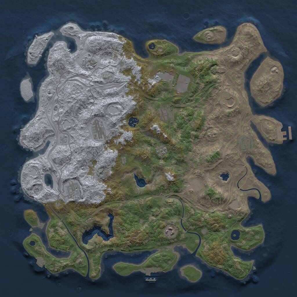 Rust Map: Procedural Map, Size: 4499, Seed: 13819, 17 Monuments