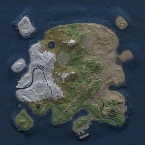 Thumbnail Rust Map: Procedural Map, Size: 3000, Seed: 12031, 7 Monuments