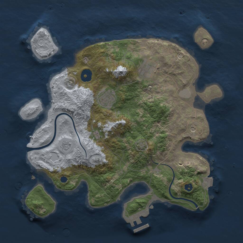 Rust Map: Procedural Map, Size: 3000, Seed: 12031, 7 Monuments