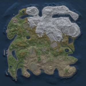 Thumbnail Rust Map: Procedural Map, Size: 3500, Seed: 394844312, 15 Monuments