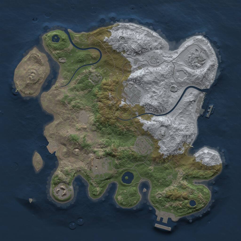 Rust Map: Procedural Map, Size: 3000, Seed: 668997760, 10 Monuments