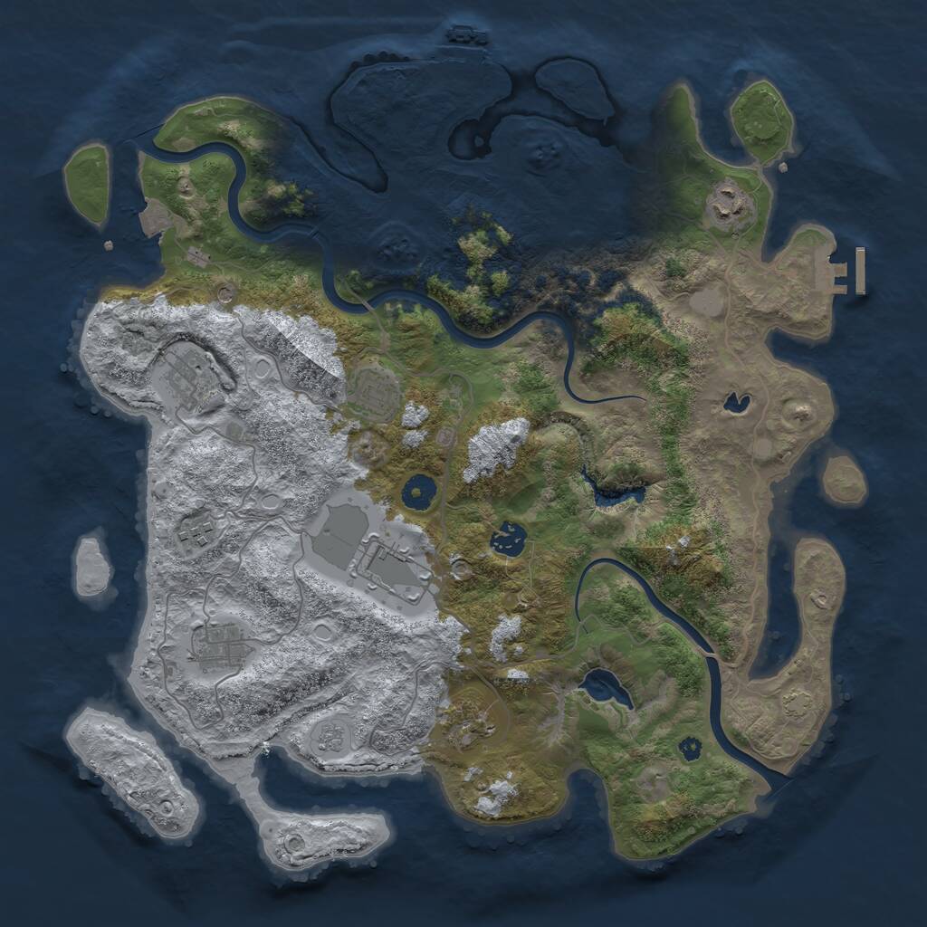 Rust Map: Procedural Map, Size: 4000, Seed: 168757336, 14 Monuments