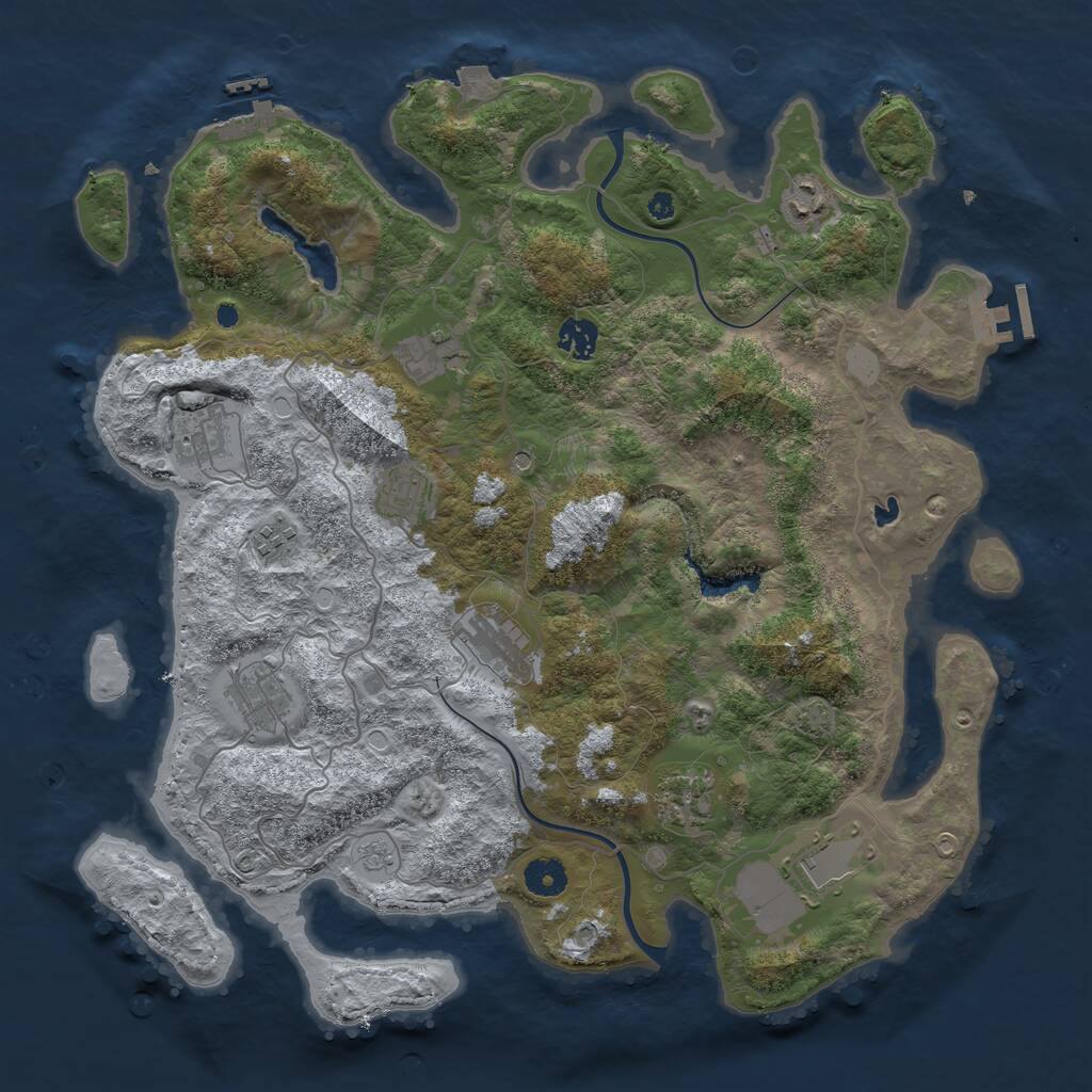 Rust Map: Procedural Map, Size: 4000, Seed: 168757336, 16 Monuments