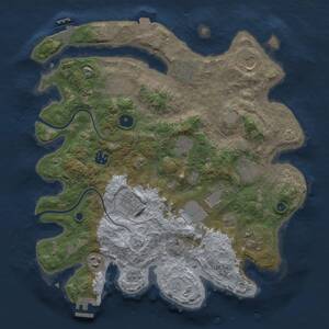 Thumbnail Rust Map: Procedural Map, Size: 3700, Seed: 702291425, 17 Monuments