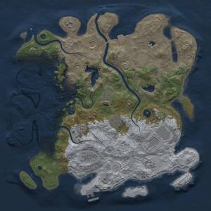 Thumbnail Rust Map: Procedural Map, Size: 4000, Seed: 64402084, 17 Monuments