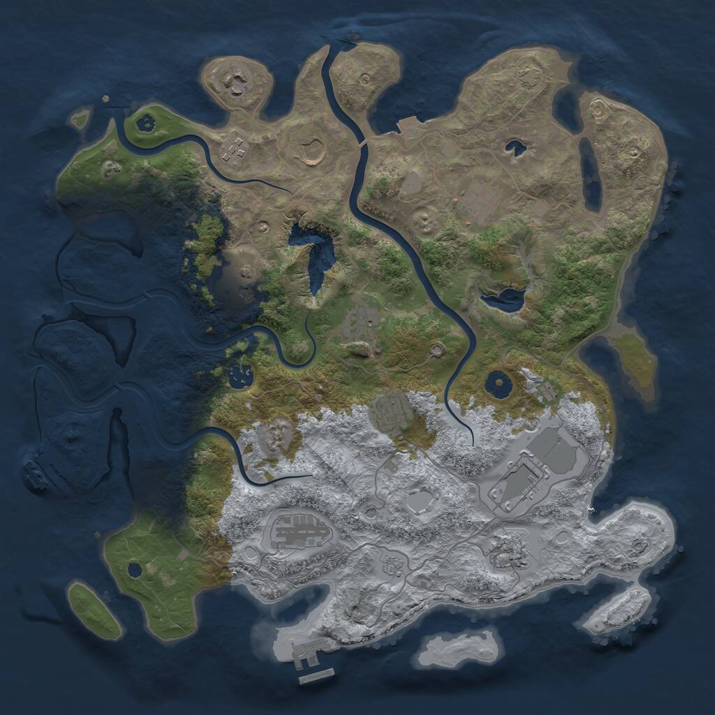 Rust Map: Procedural Map, Size: 4000, Seed: 64402084, 17 Monuments