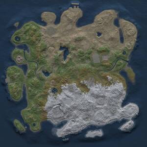 Thumbnail Rust Map: Procedural Map, Size: 4000, Seed: 64402084, 14 Monuments