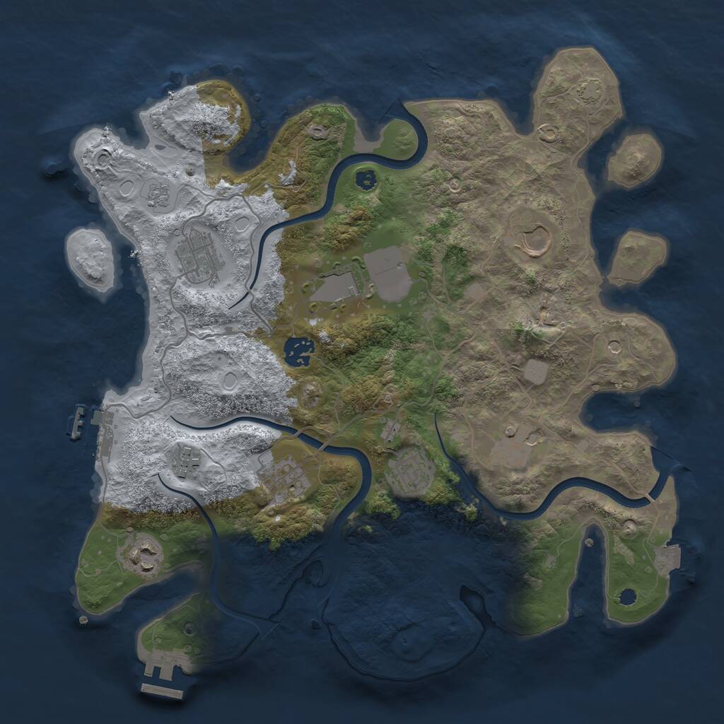 Rust Map: Procedural Map, Size: 3500, Seed: 2037975987, 15 Monuments