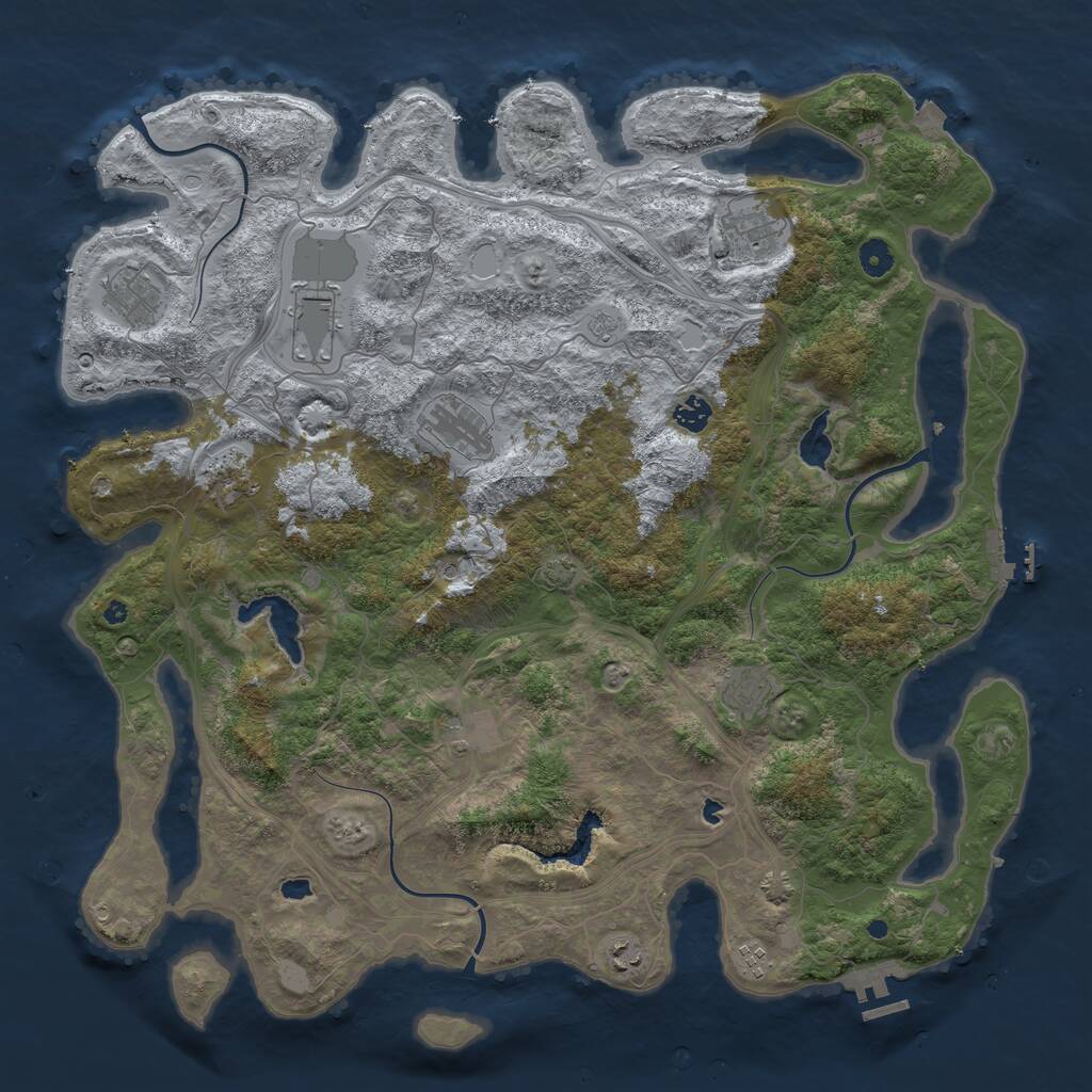 Rust Map: Procedural Map, Size: 4600, Seed: 39594151, 16 Monuments