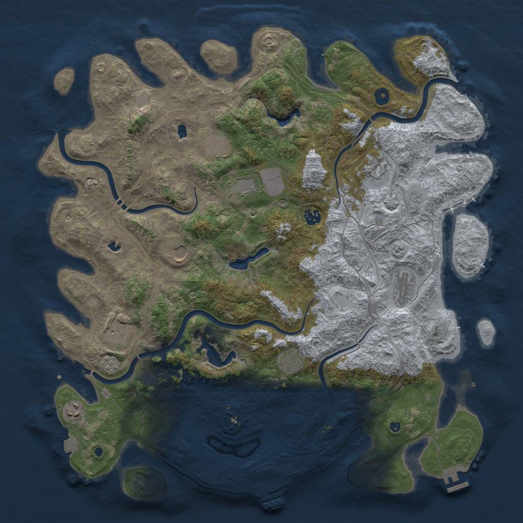 Rust Map: Procedural Map, Size: 4800, Seed: 1892371890, 16 Monuments