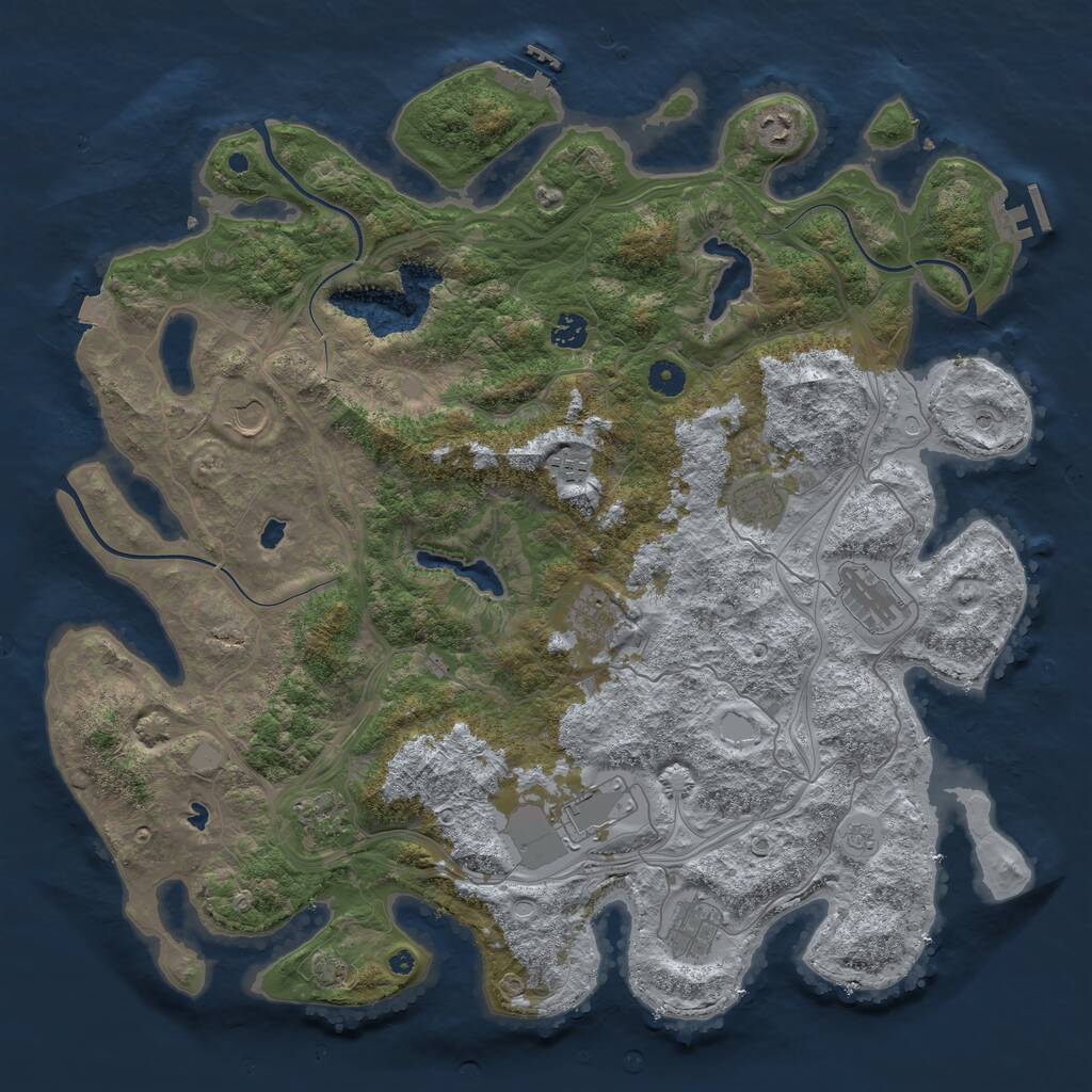 Rust Map: Procedural Map, Size: 4500, Seed: 1740828054, 16 Monuments