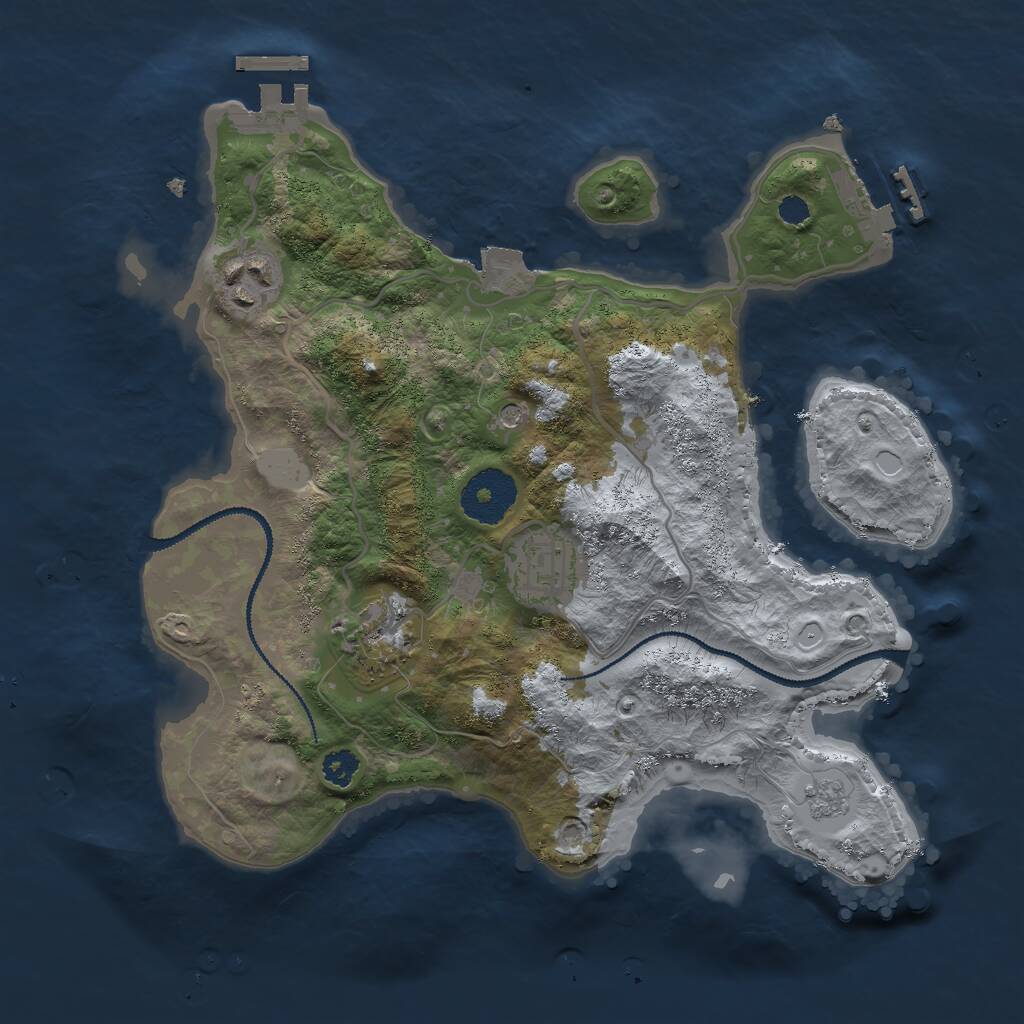 Rust Map: Procedural Map, Size: 2850, Seed: 2233, 8 Monuments