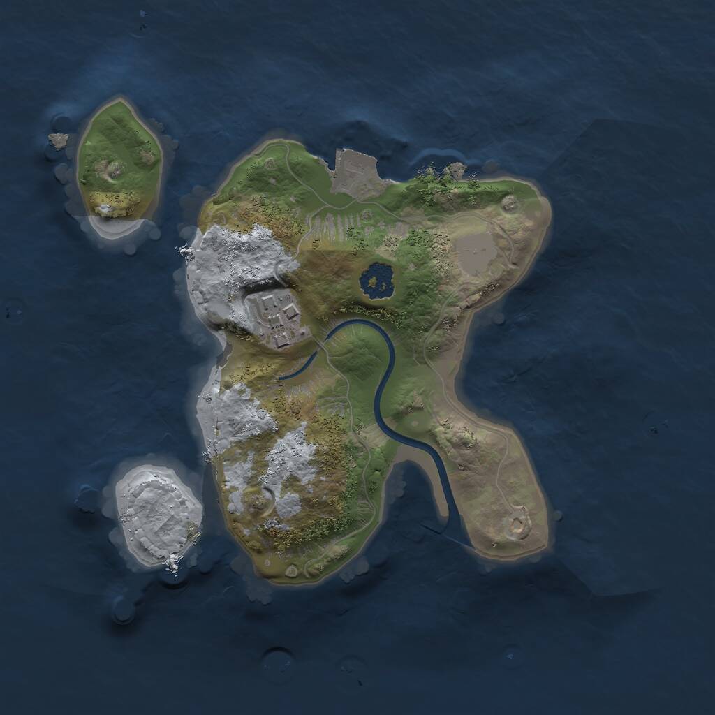 Rust Map: Procedural Map, Size: 2000, Seed: 226173857, 2 Monuments