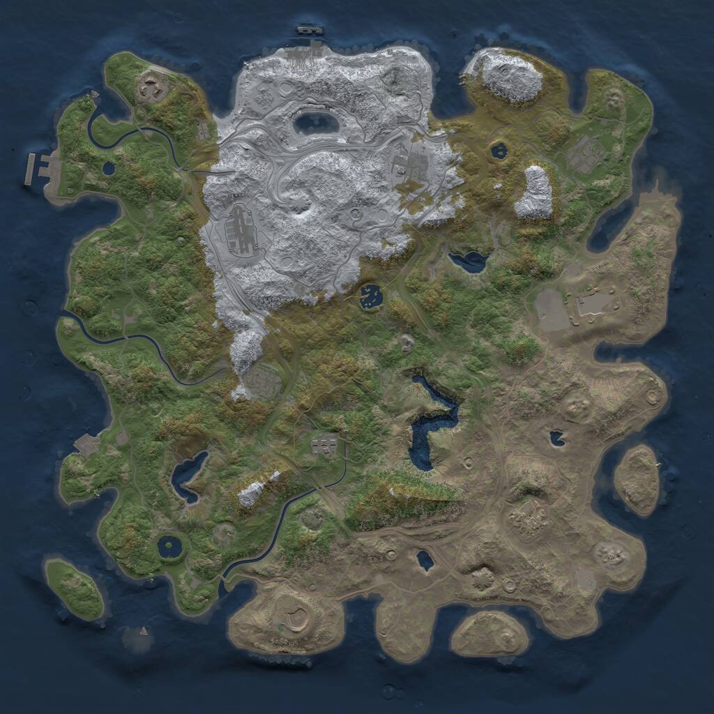 Rust Map: Procedural Map, Size: 4500, Seed: 13581, 16 Monuments