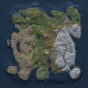 Thumbnail Rust Map: Procedural Map, Size: 3000, Seed: 837687, 11 Monuments