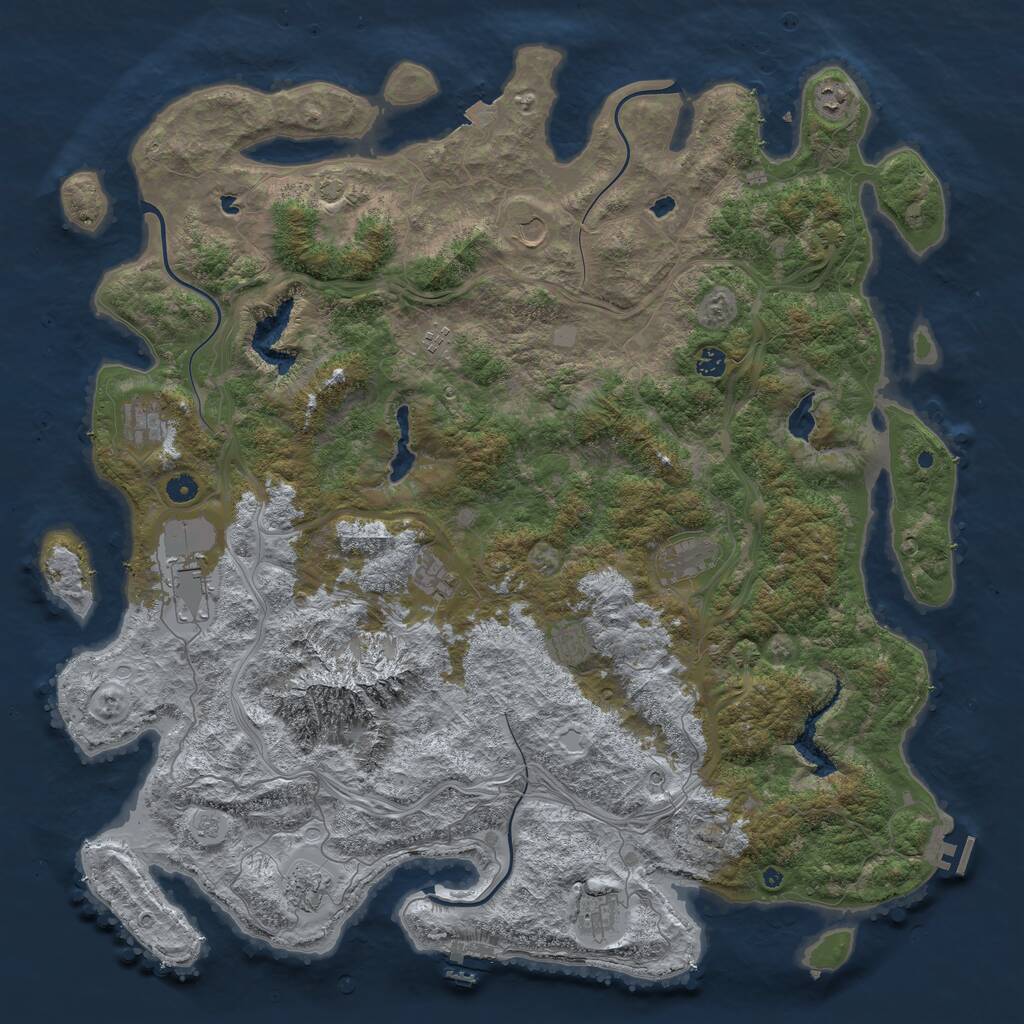 Rust Map: Procedural Map, Size: 5193, Seed: 2147483647, 17 Monuments