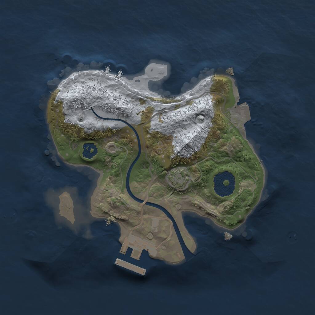 Rust Map: Procedural Map, Size: 2002, Seed: 1234, 3 Monuments